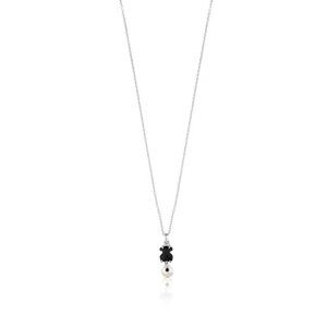 Tous Silver Erma Necklace with Onyx, Pearl and Spinel